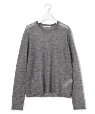 ICB L 【洗える】 シルキーシアーモヘヤ ニットプルオーバー グレー系