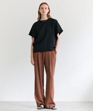 BEIGE， DIOP / スビンコットン ドレープTシャツ Black