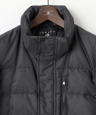 JOSEPH ABBOUD 【撥水/軽量/防風/フード取り外し可/ダウン】インターレースカルゼ  ダウン ブルゾン グレー系