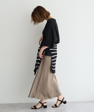 YECCA VECCA 【UVカット】ワイドスリーブ箔プリントTee Black