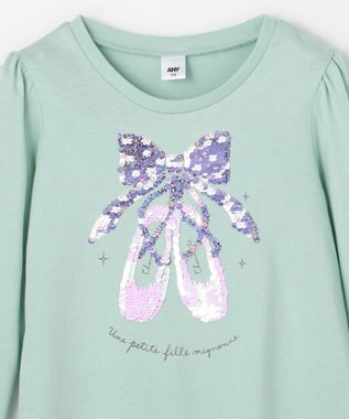 ANY KIDS ミラクルスパンコール 長袖Tシャツ ミント×バレエ