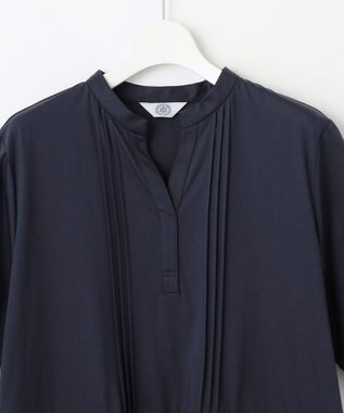 J.PRESS LADIES L 【接触冷感・洗える】プレーティングジャージー ワンピース ネイビー系