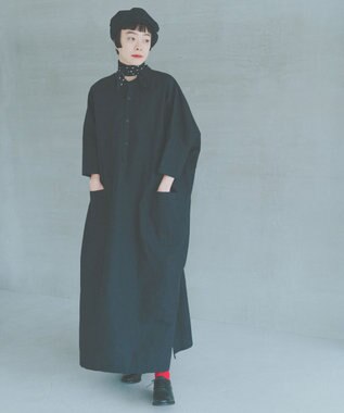 WHITE MAILS 【Kanocoコラボ】ビッグシルエット ワンピース＜洗える・抗菌・消臭・速乾・UVケア＞ クロ