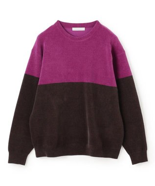 UNFILO MENS ライトモール ニット ブラウン×パープル