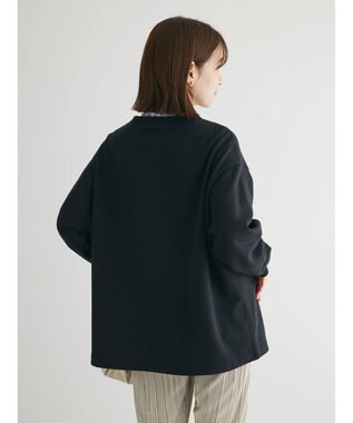 Green Parks 裏起毛ミディ丈ドットボタンカーディガン Black