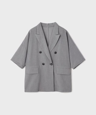 GRACE CONTINENTAL ドルマンテーラードジャケット ストライプ