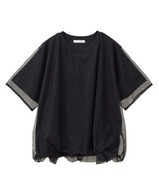 Green Parks チュールドッキングバルーン５分袖プルオーバー Off White