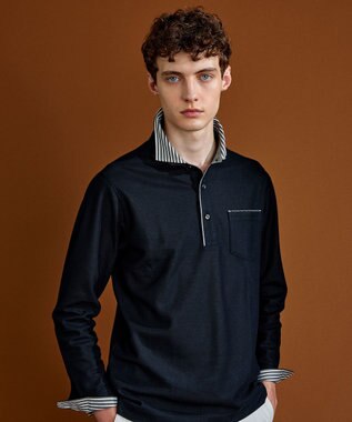 JOSEPH ABBOUD 【オーガニックコットン】ダディポロシャツ ブラック系