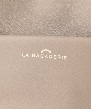 LA BAGAGERIE シープレザー　スクエアミニマムポシェット グレージュ