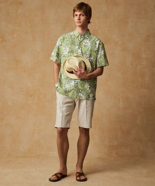 JOSEPH ABBOUD 【老舗アロハブランドとのコラボレーション】KAHALA ALOHAシャツ ライム柄