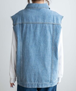 WEGO オーバーサイズデニムベスト デニム中濃加工色