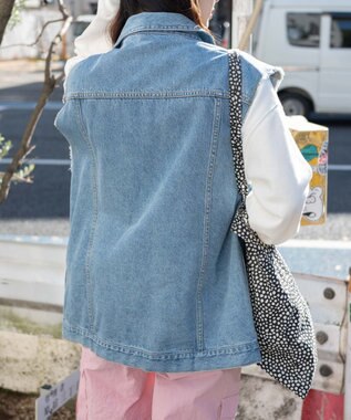WEGO オーバーサイズデニムベスト デニム中濃加工色