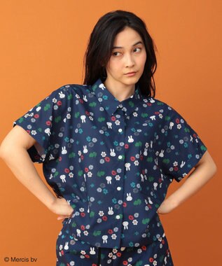 Green Parks ｍｉｆｆｙ／総柄プリントシャツ Navy