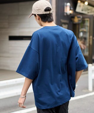 WEGO 【速乾/ひんやり/ユニセックス着用ITEM】接触冷感フロッキープリントグラフィックT（SS） ネイビー