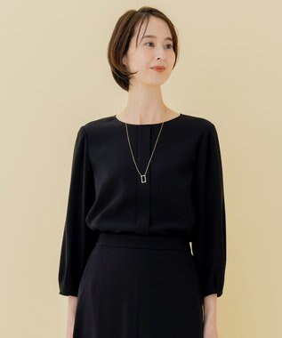 自由区 【XSサイズ～/洗える】ダブルフェイススーティング プルオーバーブラウス ネイビー系