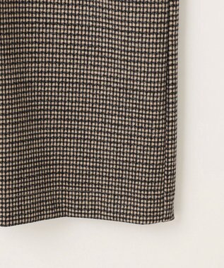 ANY ラメチェックジャガードワンピース ベージュ×ブラック