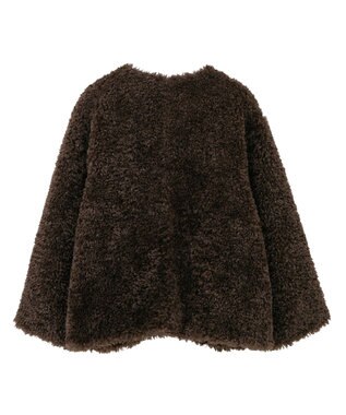 AMERICAN HOLIC ノーカラーフェイクファーコート Brown