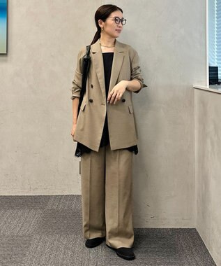 UNFILO 【セットアップ着用可】TENNEN TOUCH タックワイドパンツ カーキ