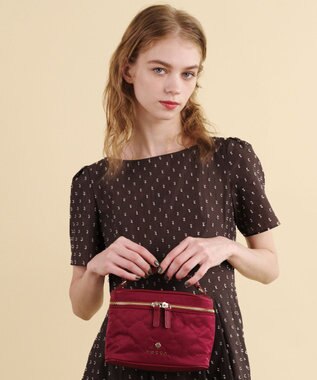 TOCCA CHECKER CLOVER VANITY ヴァニティバッグ レッド系