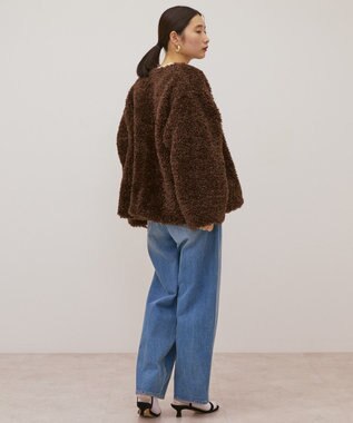 AMERICAN HOLIC ノーカラーフェイクファーコート Brown