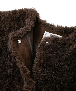 AMERICAN HOLIC ノーカラーフェイクファーコート Brown