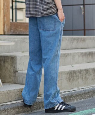 WEGO 【ユニセックス着用ITEM/ウエストゴム】ユルフィットデニムイージーパンツ デニム淡色