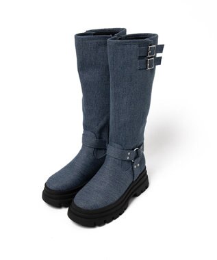 WEGO 厚底エンジニアロングブーツ デニム