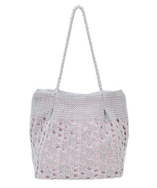 Green Parks ・ＱＵＯＮ　マクラメメタルトート Silver