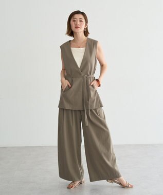 YECCA VECCA ドライタッチウエストベルトジレ Dark Beige