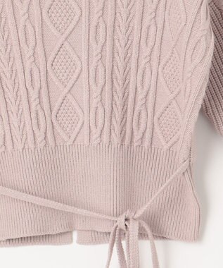 Feroux 【セットアイテム】ケーブルニット×オーガンジースカート ラベンダー系