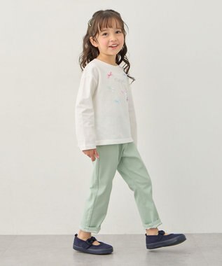 ANY KIDS 【綿100%】リボンアソート 長袖Tシャツ オフホワイト