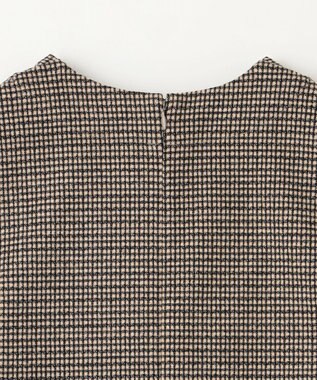 ANY ラメチェックジャガードワンピース ベージュ×ブラック