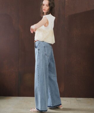 YECCA VECCA 綿麻バギーデニムパンツ Light Indigo