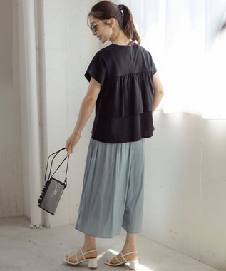 組曲 バックフリル カットソー ブラック系