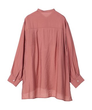 Green Parks バンドカラーポケット付きシアーシャツ Terracotta