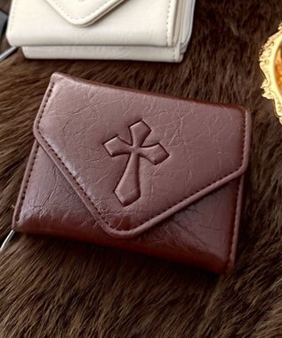 WEGO エンボスクロスウォレット ブラウン