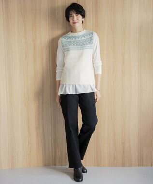 J.PRESS LADIES L 【WEB限定】レイヤードフレアー カットソー ホワイト系