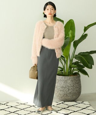 AMERICAN HOLIC シャギーニットクルーネックカーディガン Pink