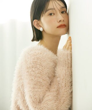 AMERICAN HOLIC シャギーニットクルーネックカーディガン Pink