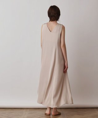 GRACE CONTINENTAL サテンレイヤードワンピース ベージュ