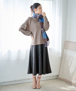 ANY ウールブレンドバルーンスリーブニット モカ