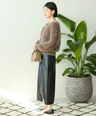 AMERICAN HOLIC シャギーニットクルーネックカーディガン Mocha