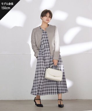 Tiaclasse L 【本革】ノーカラーシープレザージャケット モカ