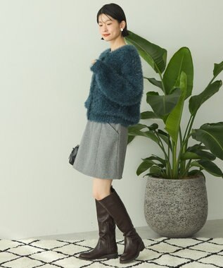 AMERICAN HOLIC シャギーニットクルーネックカーディガン Blue Green