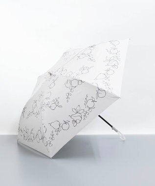 AURORA JILL STUART（ジル スチュアート） マーカーペインティングフルーツプリント晴雨兼用傘（トップフラット・折りたたみ） オフホワイト