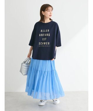 Green Parks インド綿 BIGサイズブロックロゴ半袖プルオーバー Navy