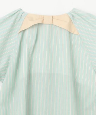 組曲 KIDS 【150-160㎝】サマーストライプ ブラウス セージ系1