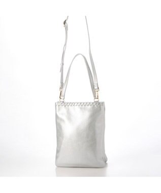 UNBILLION perche 牛革ソフト3層かがり2wayショルダーバッグ シルバー