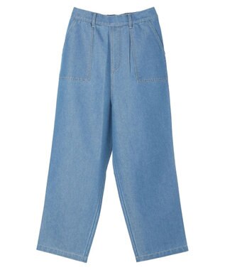 Green Parks インド綿 デニムストレートパンツ Light Indigo