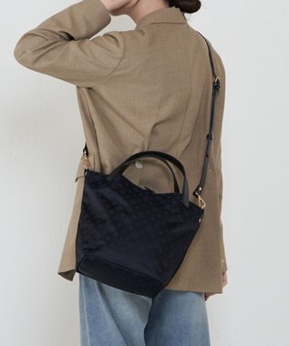 russet ナイロンジャガード2WAYミニトートバッグ(SF-260) Black/Navy